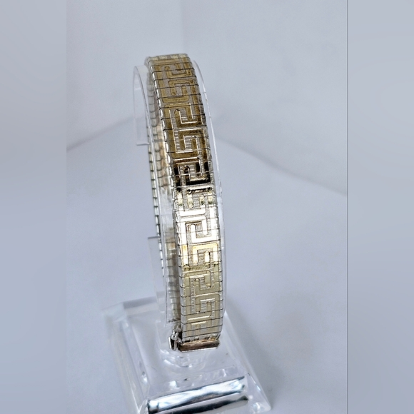 Vintage Two-toned Greek Style Bracelet! 14k/925! - Picture 11 of 14